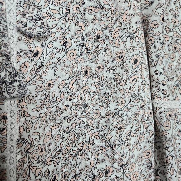 Rebecca Minkoff Floral Pleated Lace Bell Sleeves Mini Dress Size Small - Picture 11 of 12